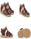 Made in Spain Classic Napa Leather Velcro Sandals Boys EU25-EU34 Brown